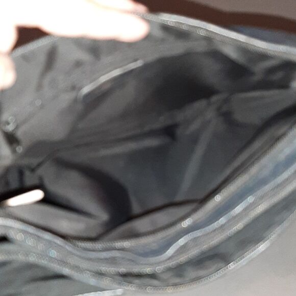 TR Bentley Black Faux Leather Double Zipper Bag - Picture 9 of 12